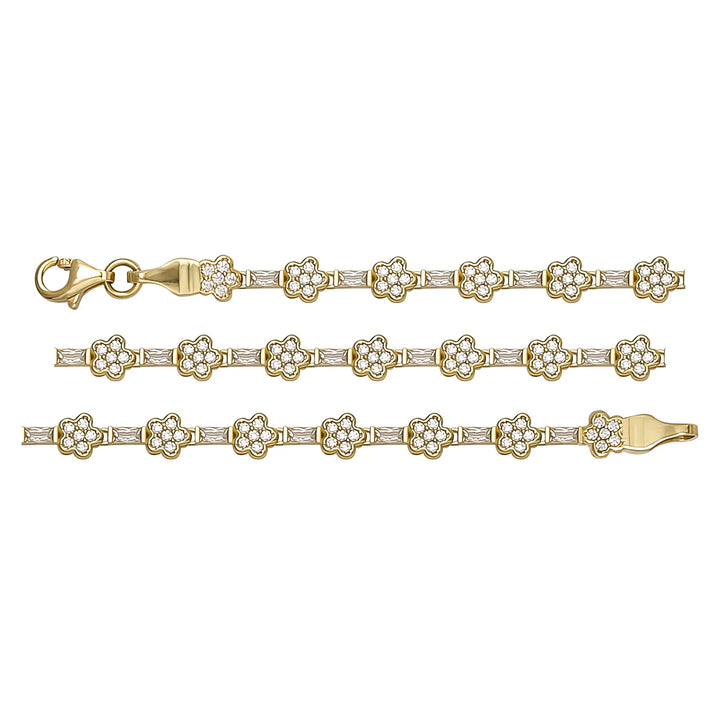 Solid gold fancy link bracelet, 6.07 g — shown in three rows across the frame.