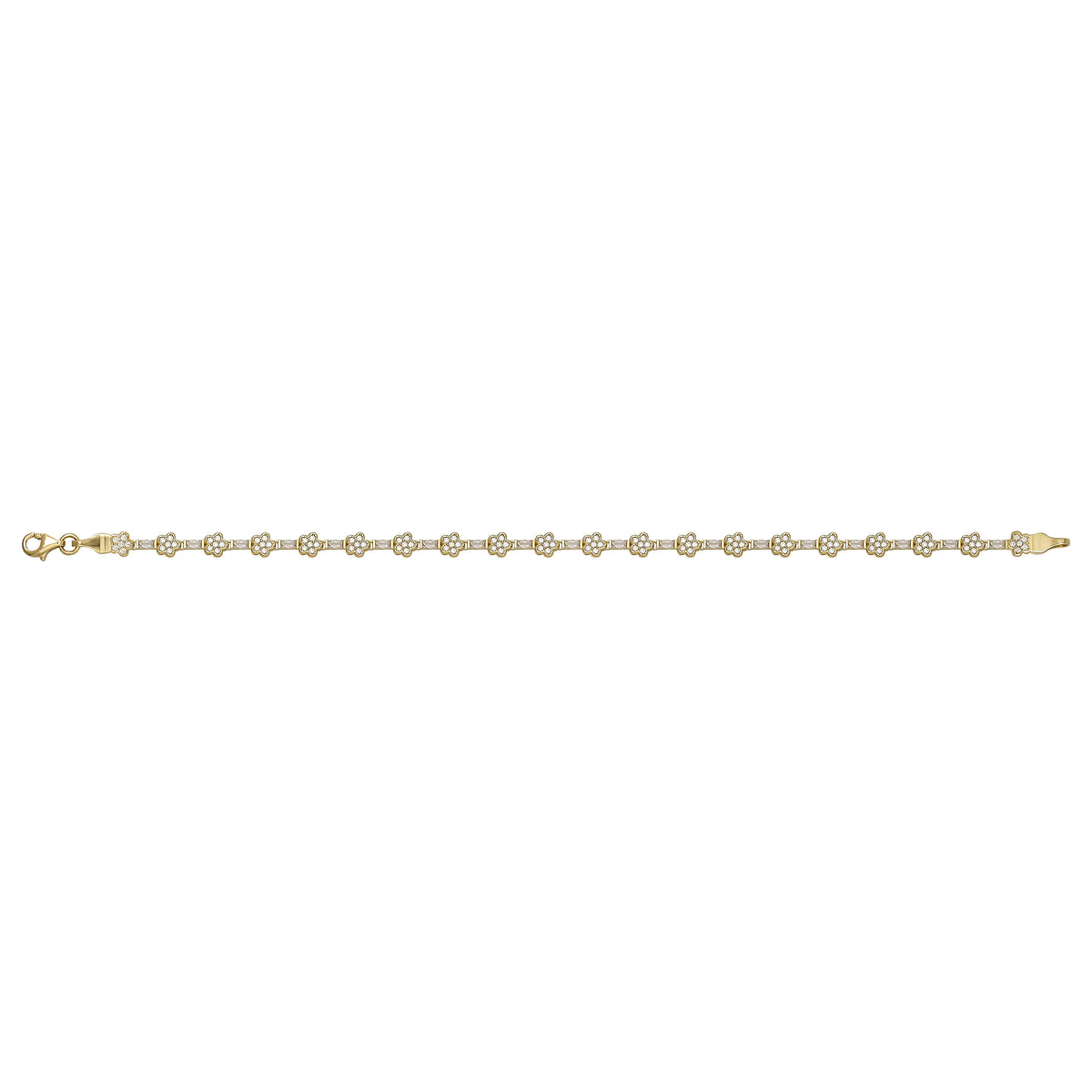 Solid gold fancy link bracelet, 6.07 g — shown square on a plain background.