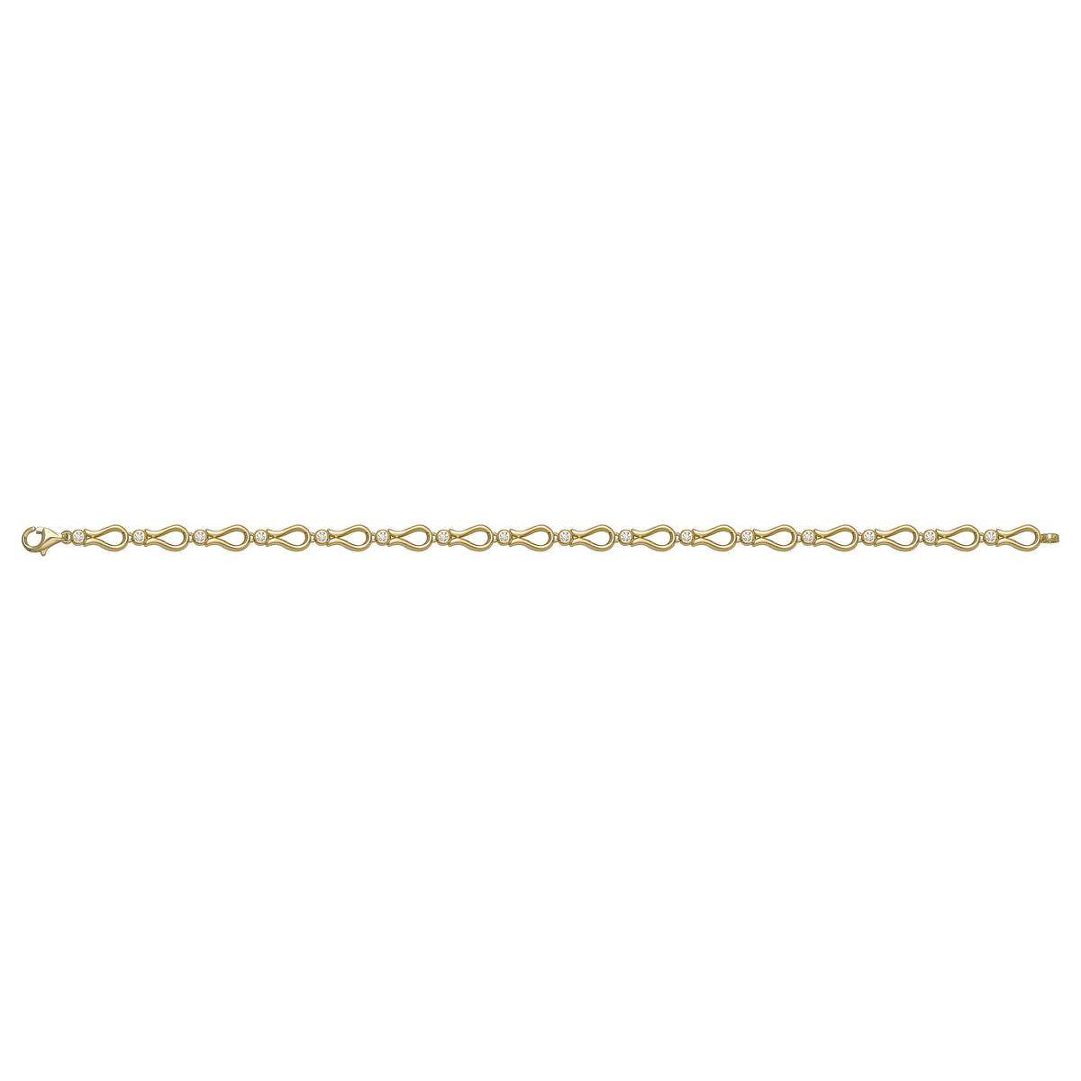 Solid gold fancy link bracelet, 6.91 g — shown square on a plain background.