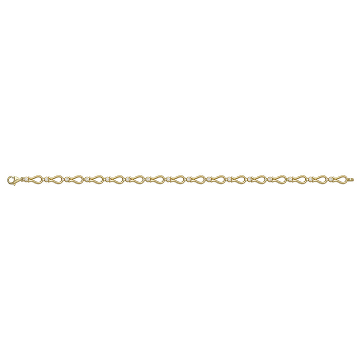 Solid gold fancy link bracelet, 6.91 g — shown square on a plain background.