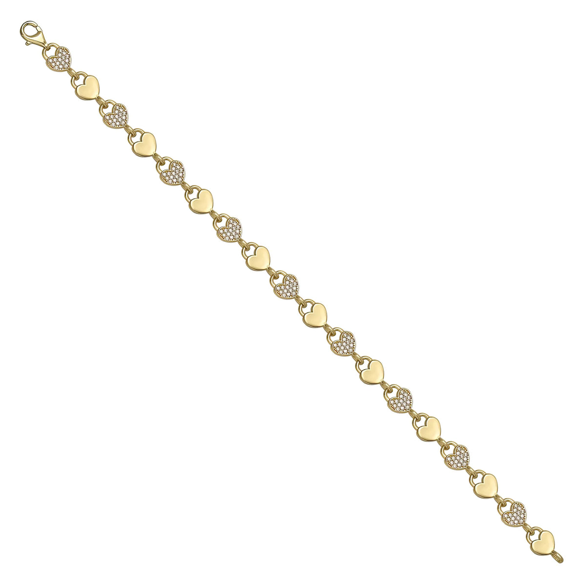 Solid gold fancy link bracelet, 7.19 g — shown at an angle across the frame.