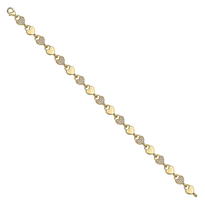 Solid gold fancy link bracelet, 7.19 g — shown at an angle across the frame.