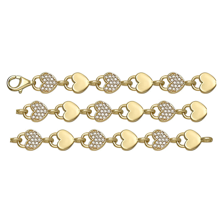 Solid gold fancy link bracelet, 7.19 g — shown in three rows across the frame.