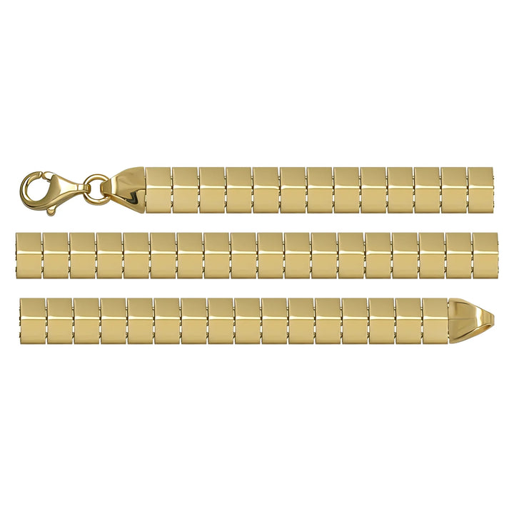 Solid gold id bracelet, 11.65 g — shown in three rows across the frame.