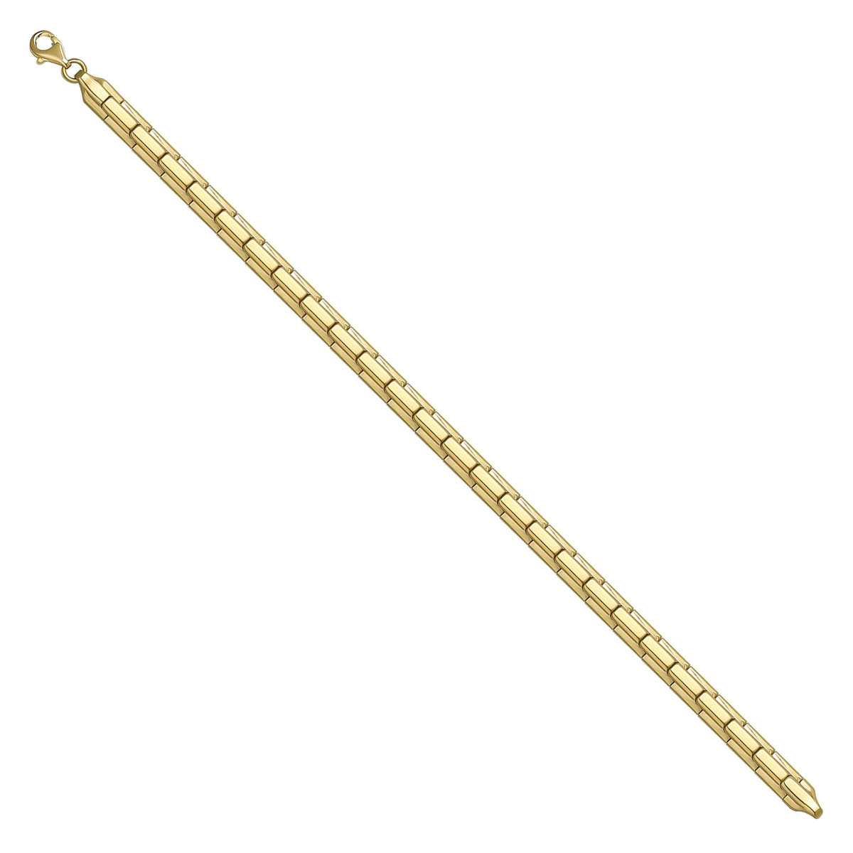Solid gold brick link bracelet, 8.55 g — shown at an angle across the frame.