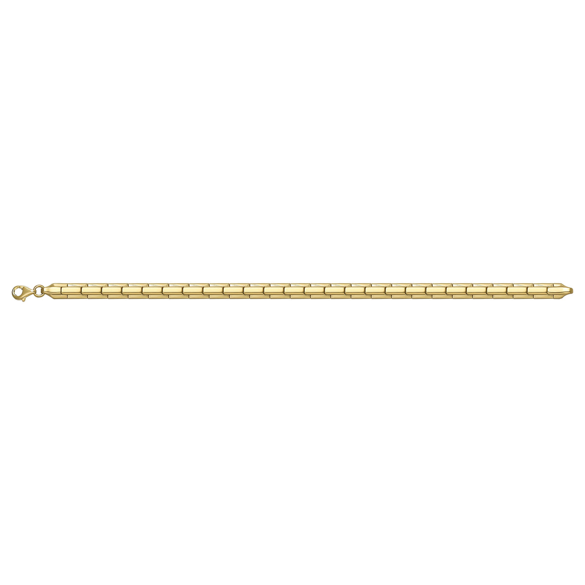 Solid gold brick link bracelet, 8.55 g — shown square on a plain background.