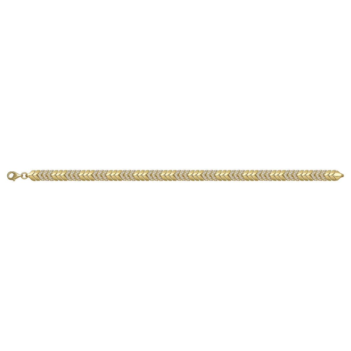 Solid gold herringbone bracelet, 11.05 g — shown square on a plain background.