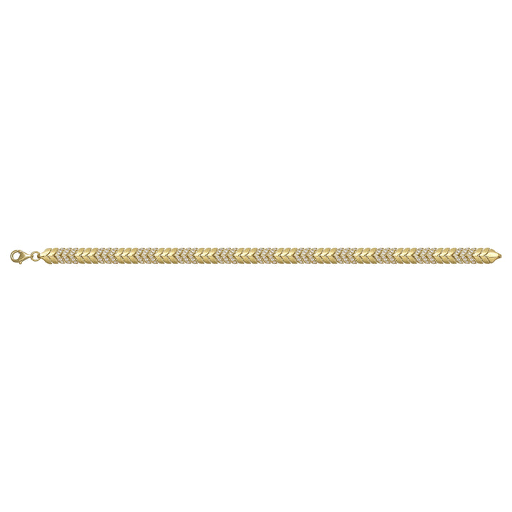 Solid gold herringbone bracelet, 11.05 g — shown square on a plain background.