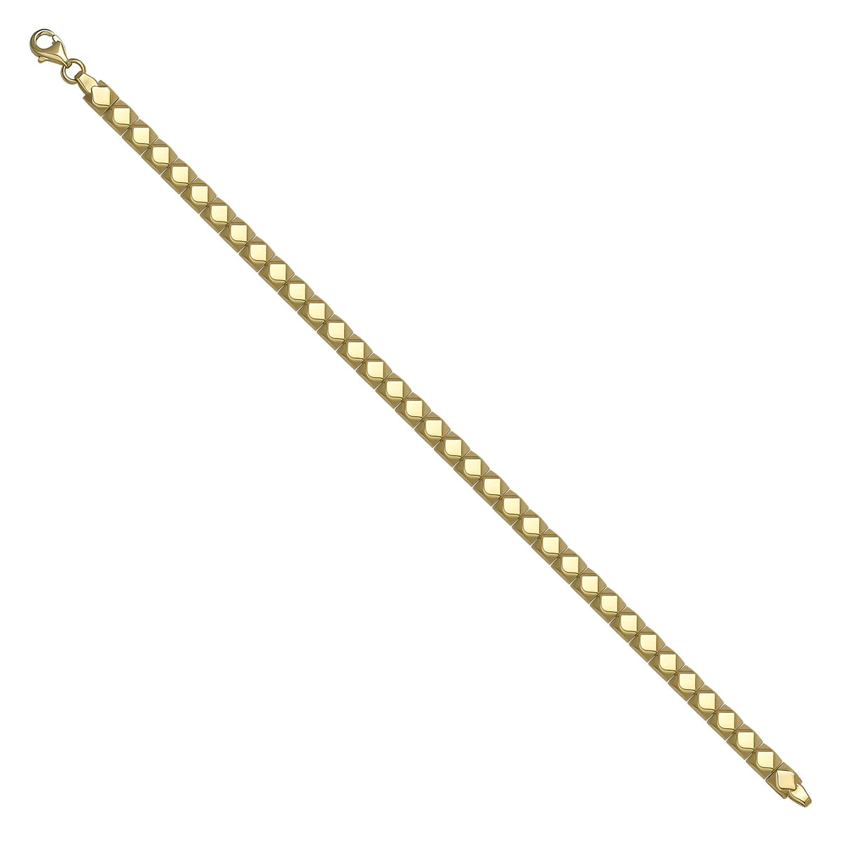 Solid gold fancy link bracelet, 7.75 g — shown at an angle across the frame.
