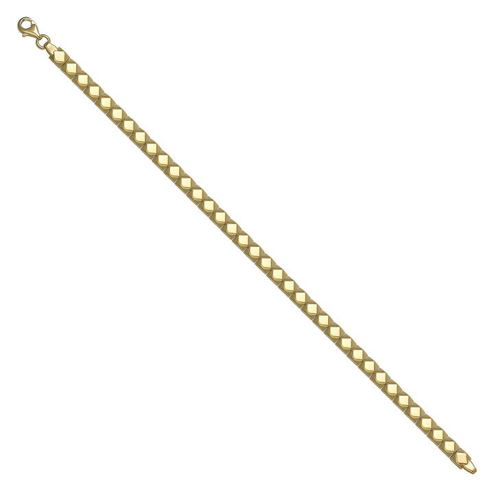 Solid gold fancy link bracelet, 7.75 g — shown at an angle across the frame.