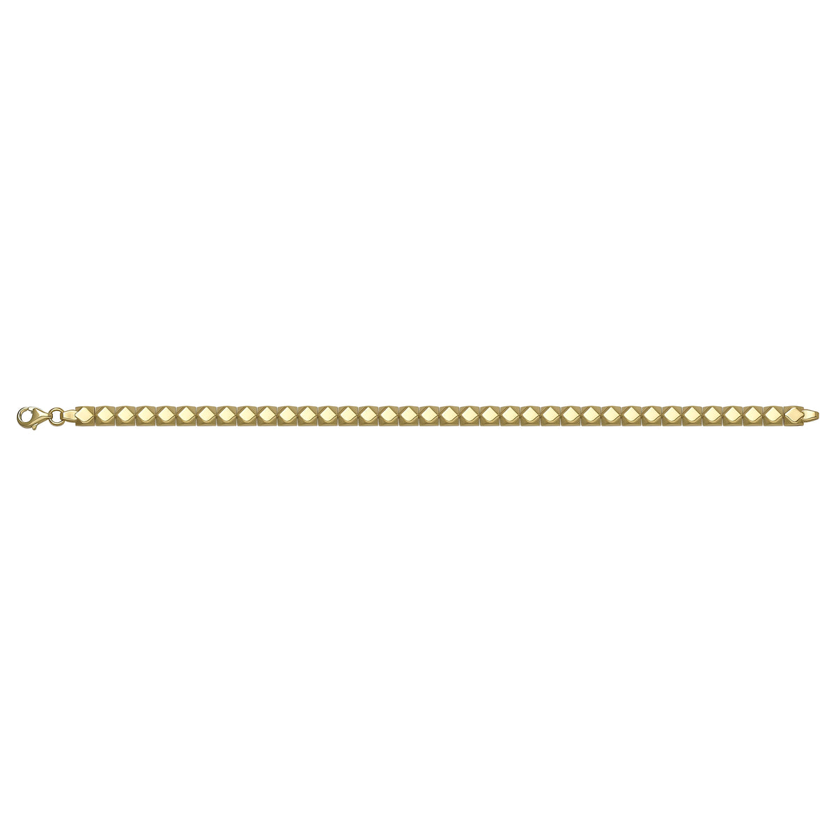 Solid gold fancy link bracelet, 7.75 g — shown square on a plain background.