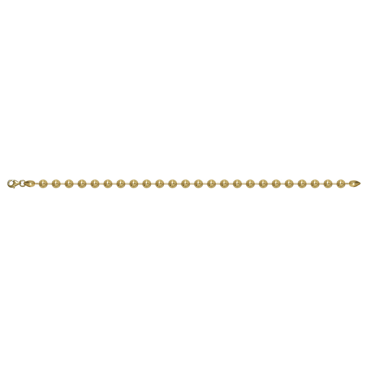 Solid gold bead bracelet, 7.00 g — shown square on a plain background.