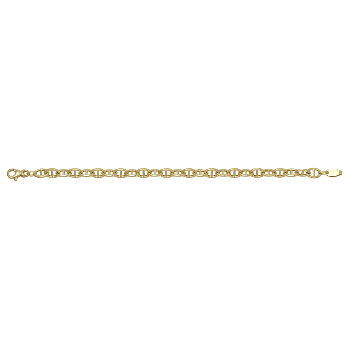 Solid gold mariner bracelet, 9.53 g — shown square on a plain background.