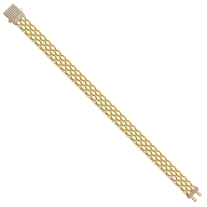 Solid gold braided bracelet, 11.92 g — shown at an angle across the frame.