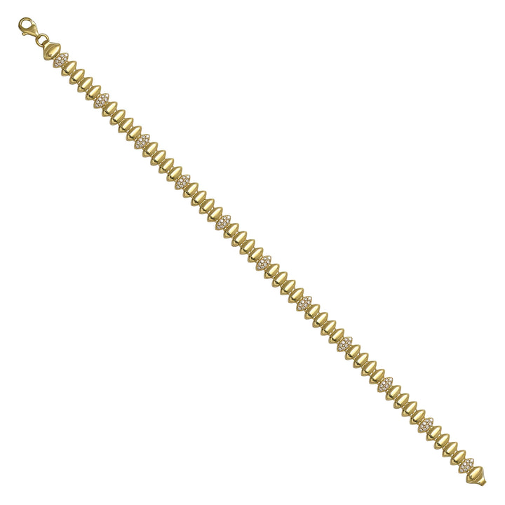 Solid gold bead bracelet, 7.60 g — shown at an angle across the frame.