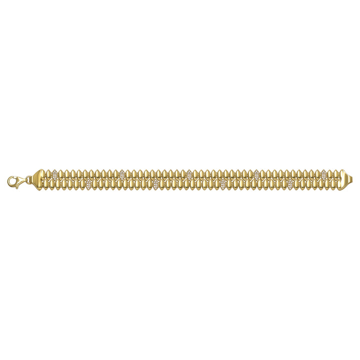 Solid gold bead bracelet, 13.90 g — shown square on a plain background.