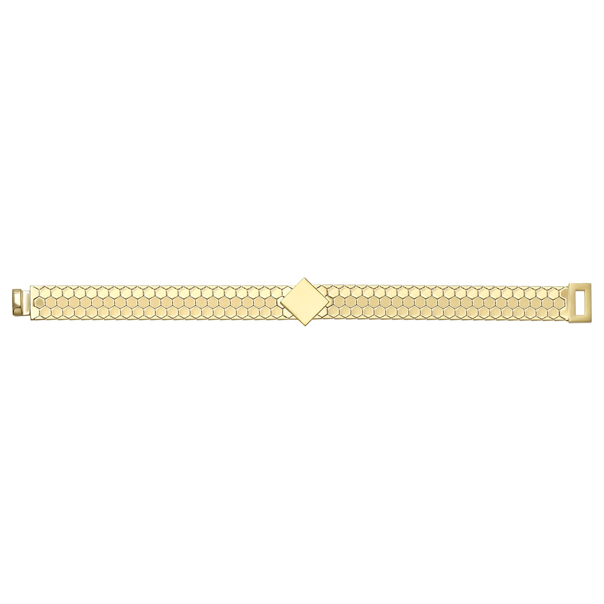 Solid gold honeycomb bracelet, 16.00 g — shown square on a plain background.