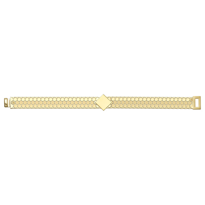 Solid gold honeycomb bracelet, 16.00 g — shown square on a plain background.