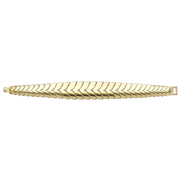 Solid gold herringbone bracelet, 26.65 g — shown square on a plain background.