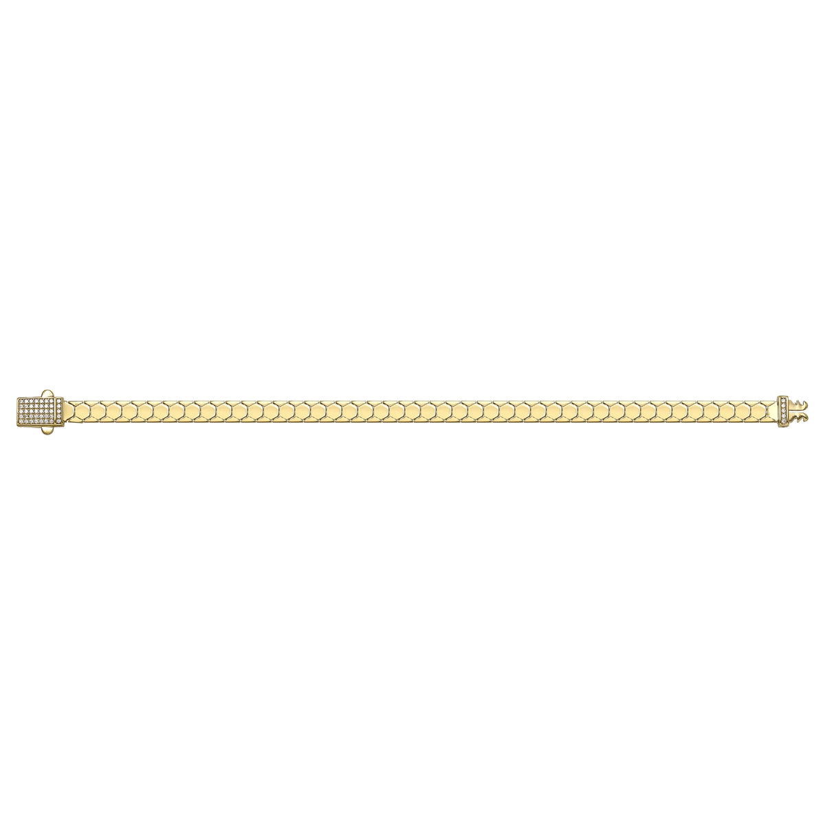 Solid gold id bracelet, 7.82 g — shown square on a plain background.