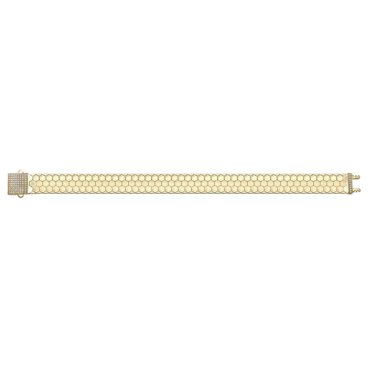 Solid gold honeycomb bracelet, 14.63 g — shown square on a plain background.