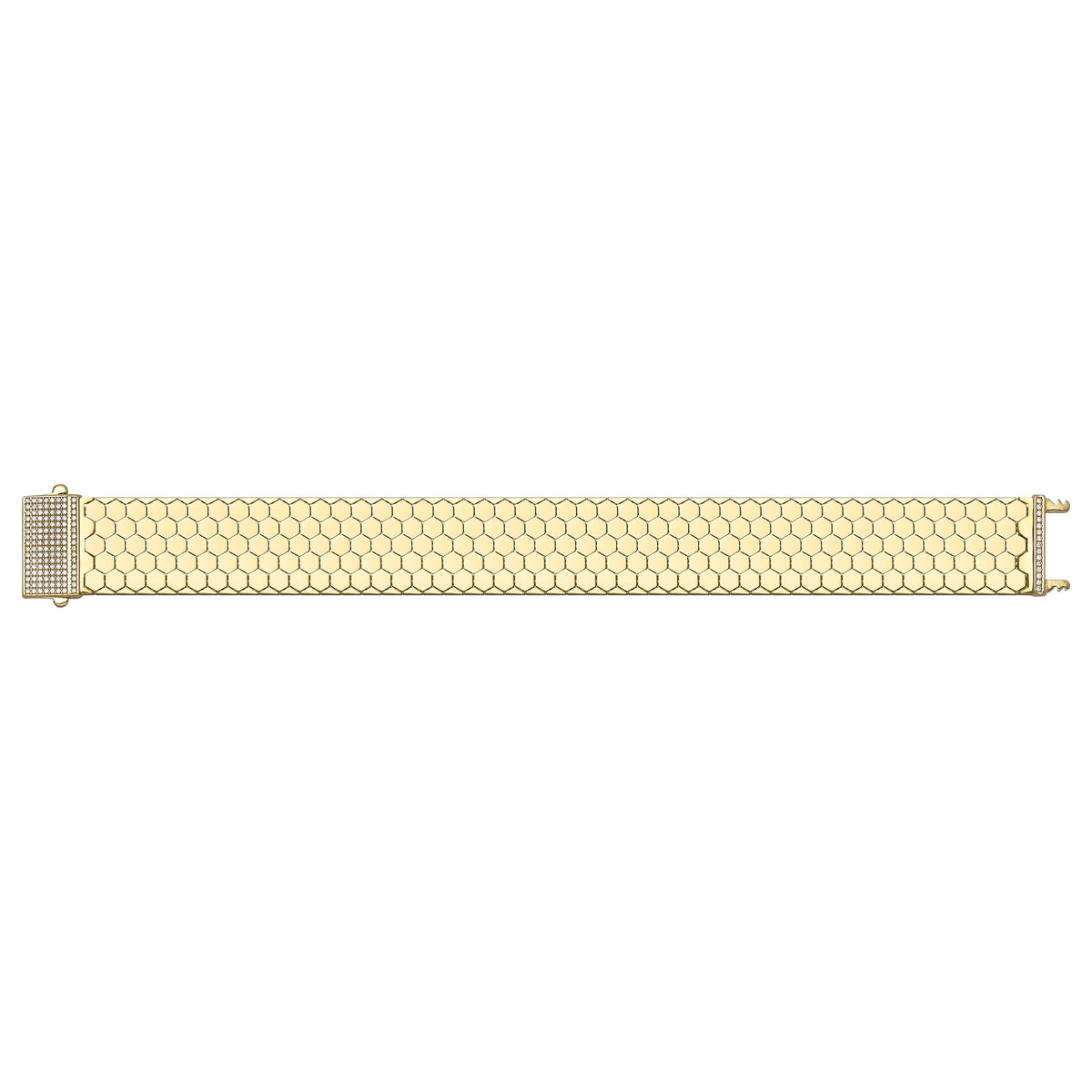 Solid gold honeycomb bracelet, 23.50 g — shown square on a plain background.