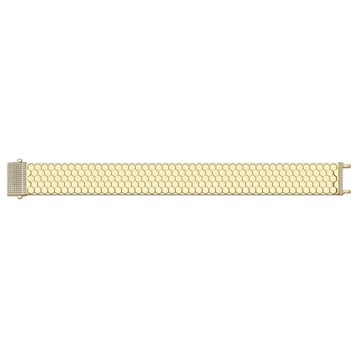 Solid gold honeycomb bracelet, 23.50 g — shown square on a plain background.