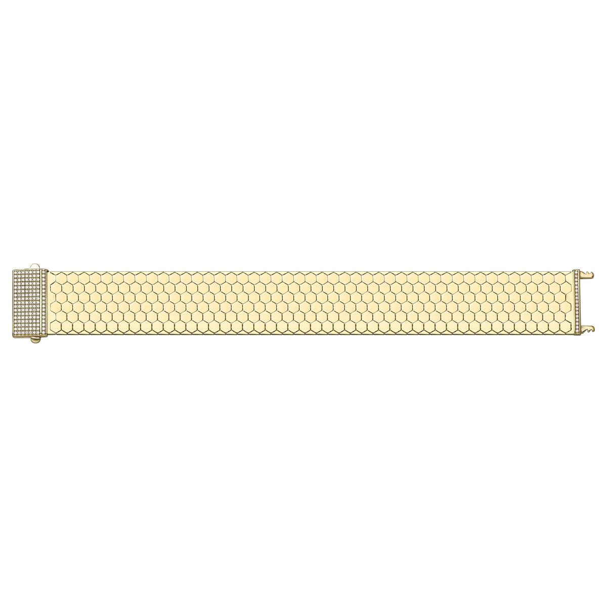 Solid gold honeycomb bracelet, 29.90 g — shown square on a plain background.