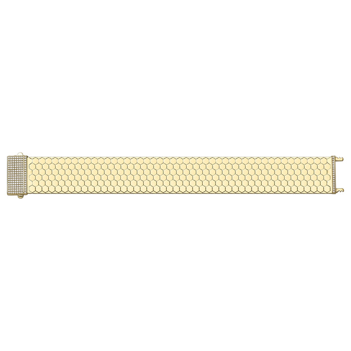 Solid gold honeycomb bracelet, 29.90 g — shown square on a plain background.