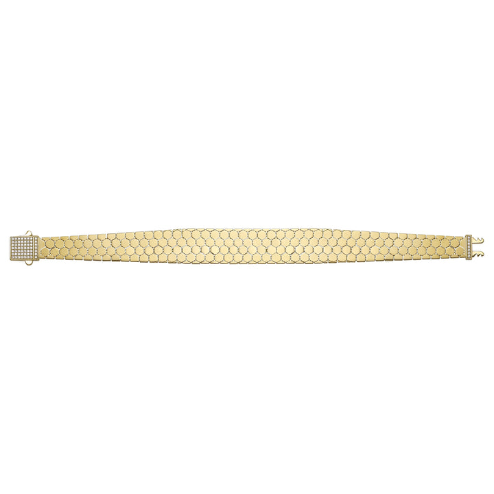 Solid gold honeycomb bracelet, 19.13 g — shown square on a plain background.
