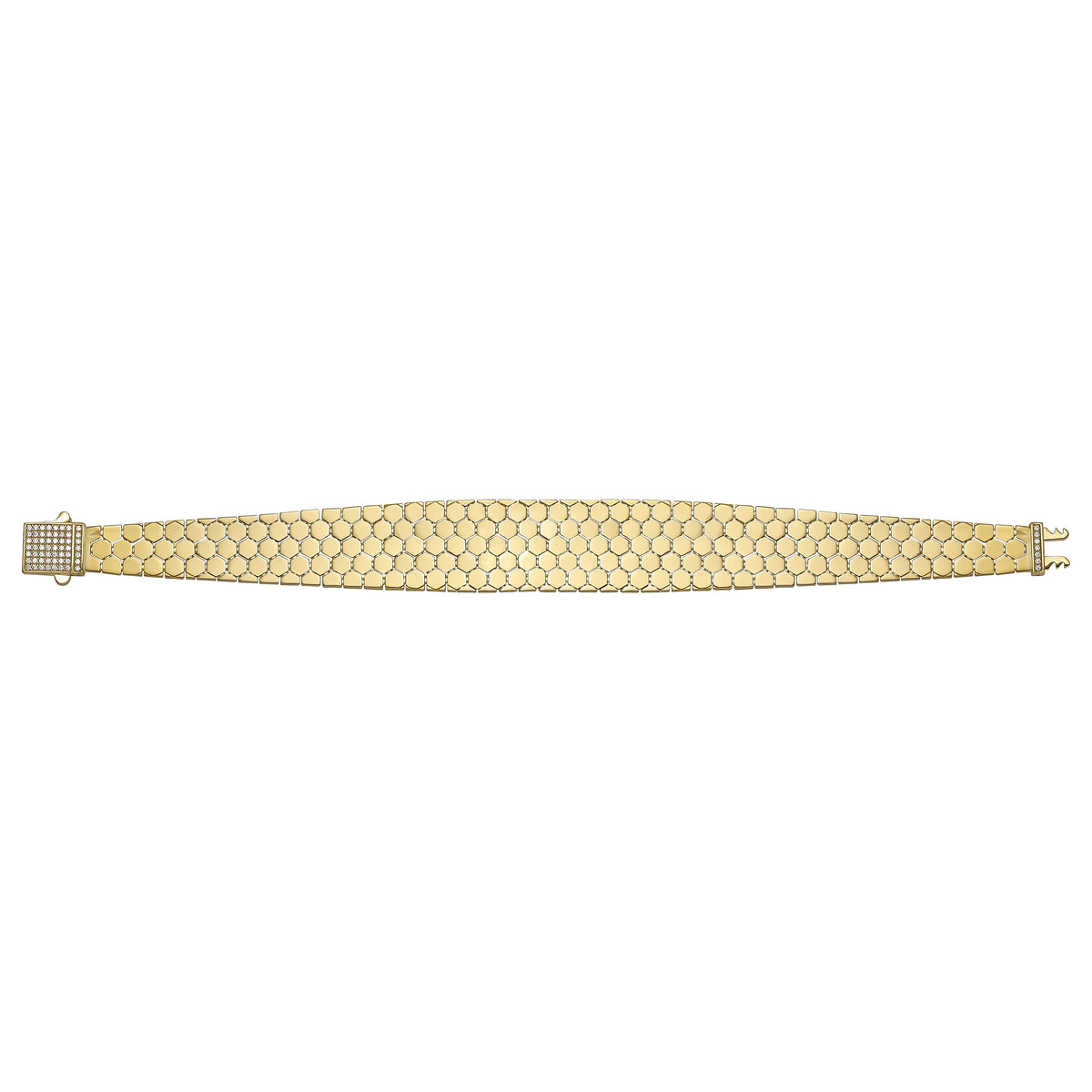 Solid gold honeycomb bracelet, 20.17 g — shown square on a plain background.