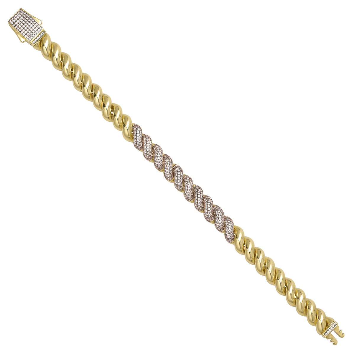 Solid gold curb bracelet, 20.41 g — shown at an angle across the frame.