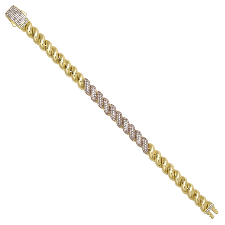 Solid gold curb bracelet, 20.41 g — shown at an angle across the frame.