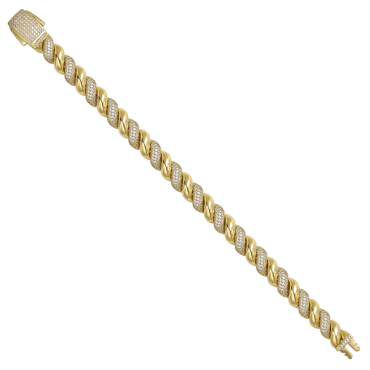 Solid gold curb bracelet, 21.53 g — shown at an angle across the frame.
