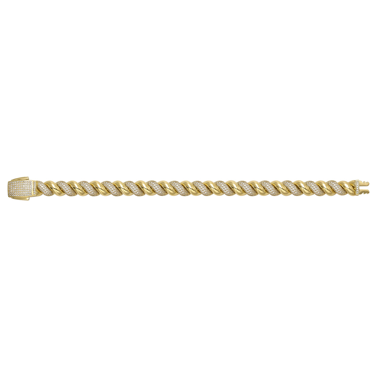 Solid gold curb bracelet, 21.53 g — shown square on a plain background.