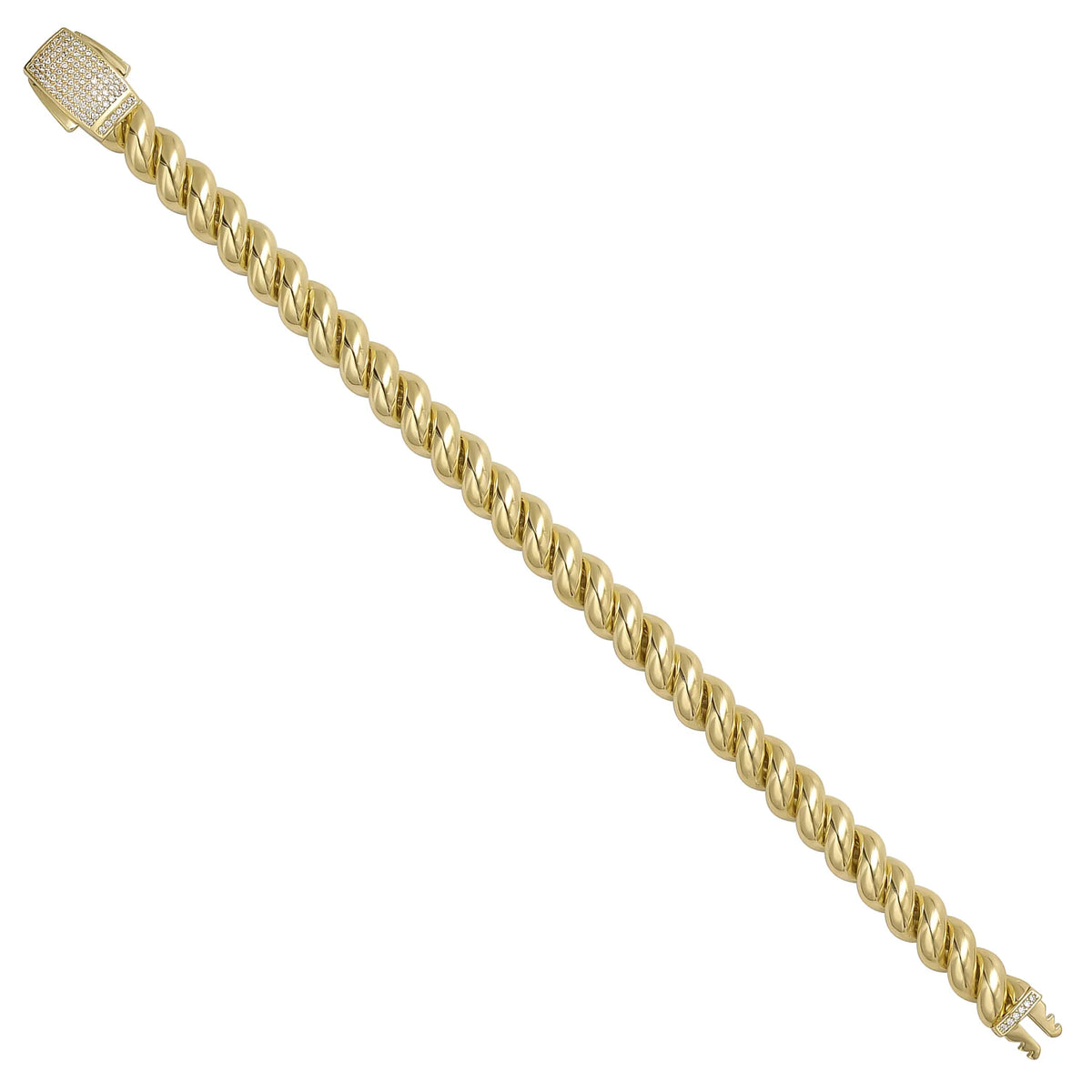 Solid gold curb bracelet, 18.64 g — shown at an angle across the frame.