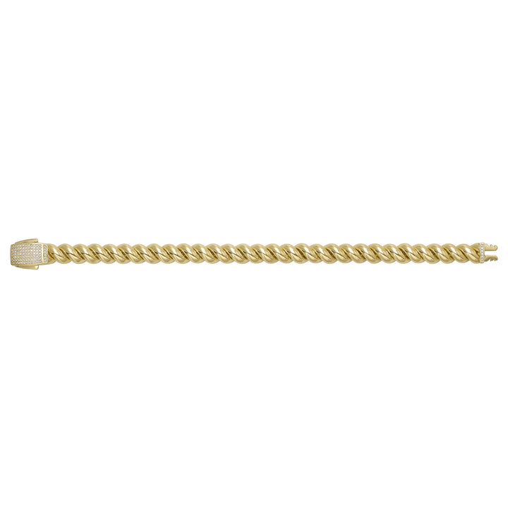 Solid gold curb bracelet, 18.64 g — shown square on a plain background.