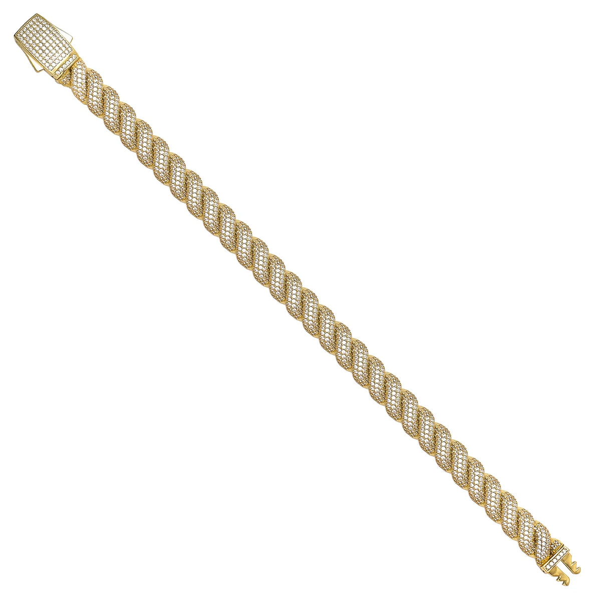Solid gold curb bracelet, 24.65 g — shown at an angle across the frame.