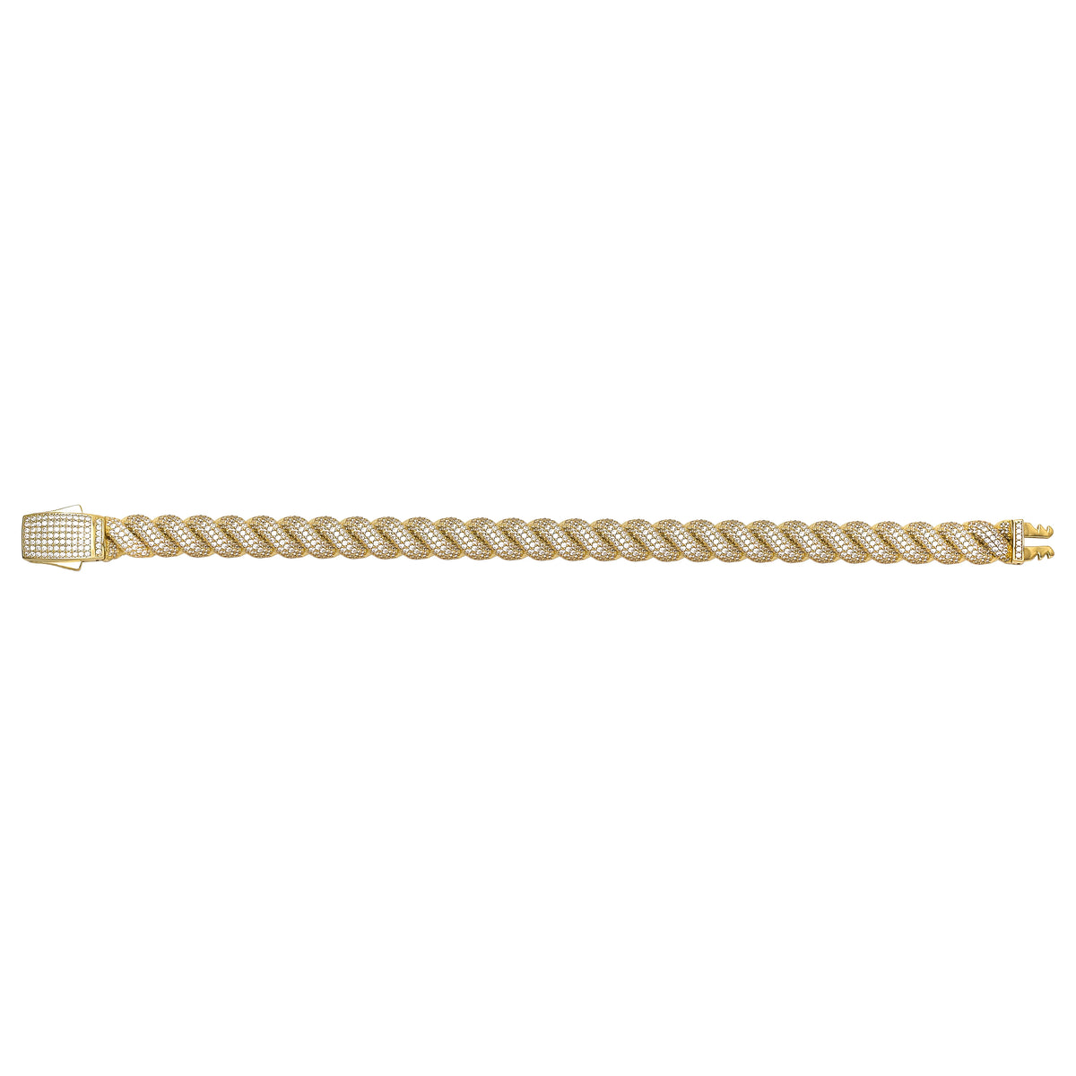 Solid gold curb bracelet, 24.65 g — shown square on a plain background.