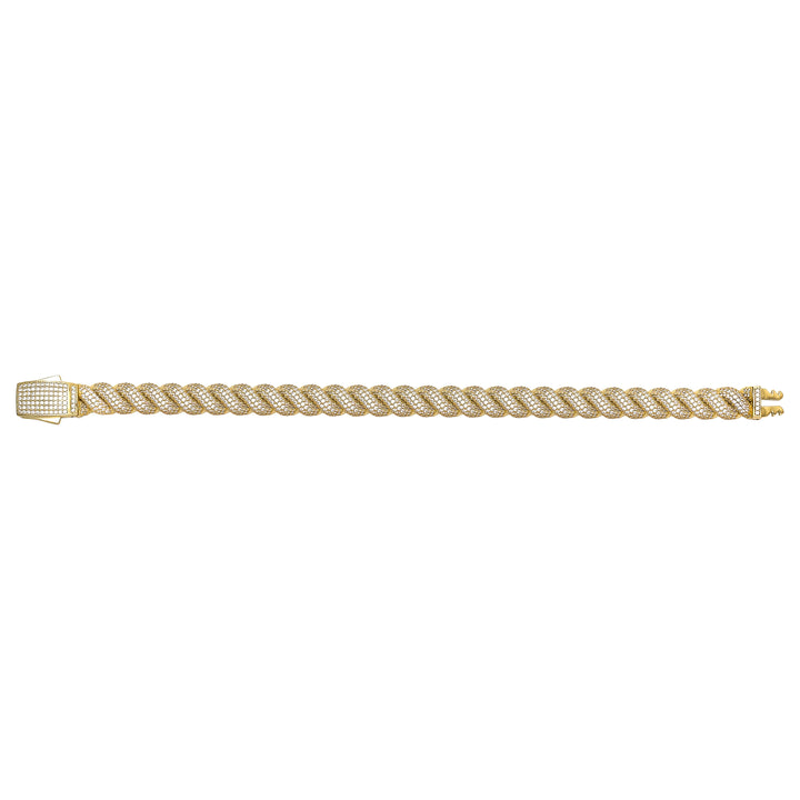 Solid gold curb bracelet, 24.65 g — shown square on a plain background.