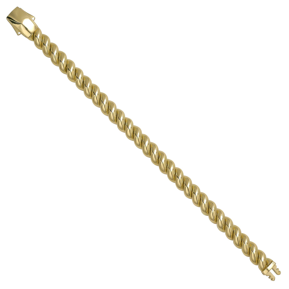 Solid gold curb bracelet, 18.32 g — shown at an angle across the frame.