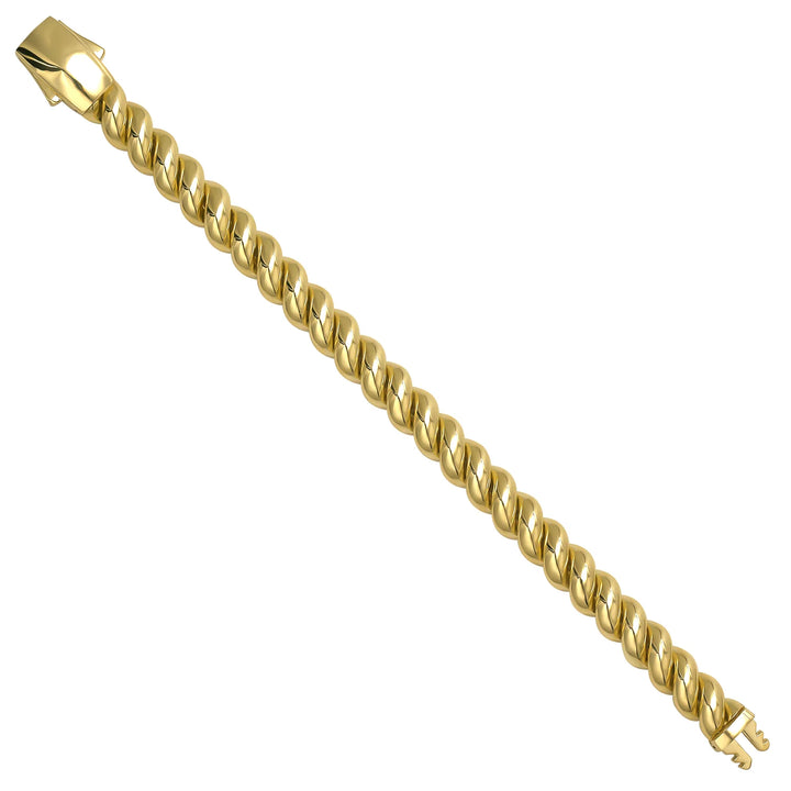 Solid gold curb bracelet, 28.57 g — shown at an angle across the frame.