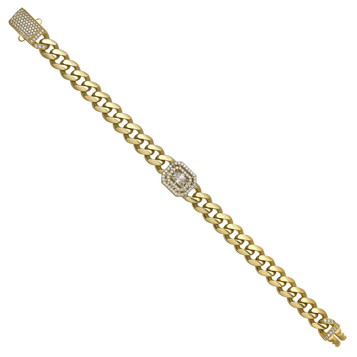 Solid gold curb bracelet, 14.35 g — shown at an angle across the frame.