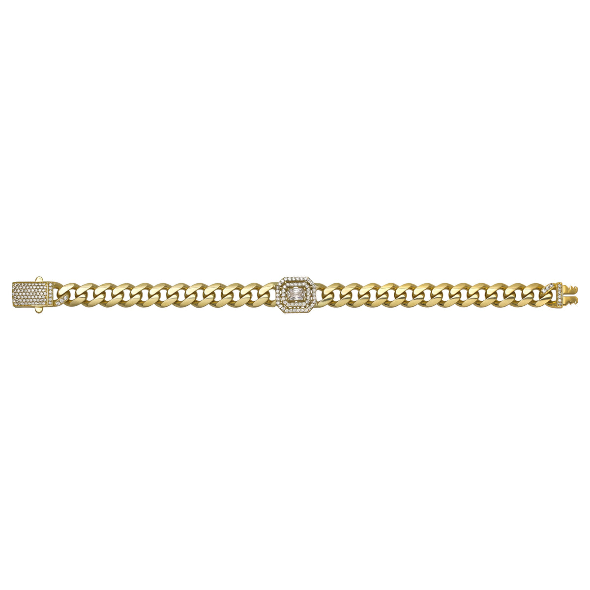 Solid gold curb bracelet, 14.35 g — shown square on a plain background.