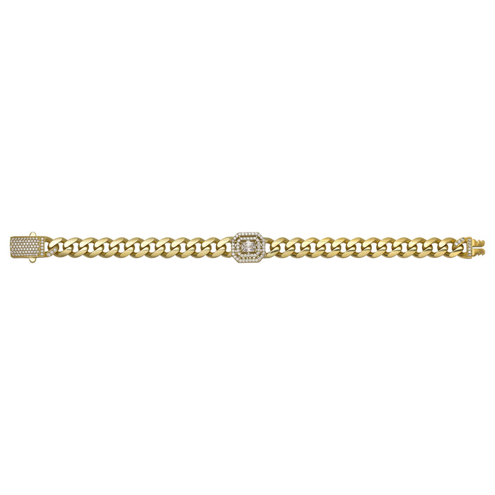 Solid gold curb bracelet, 14.35 g — shown square on a plain background.