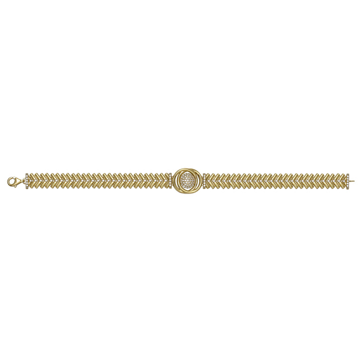 Solid gold herringbone bracelet, 15.54 g — shown square on a plain background.