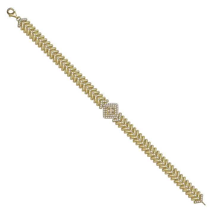 Solid gold herringbone bracelet, 14.88 g — shown at an angle across the frame.
