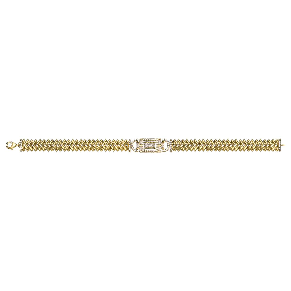 Solid gold fancy link bracelet, 15.37 g — shown square on a plain background.