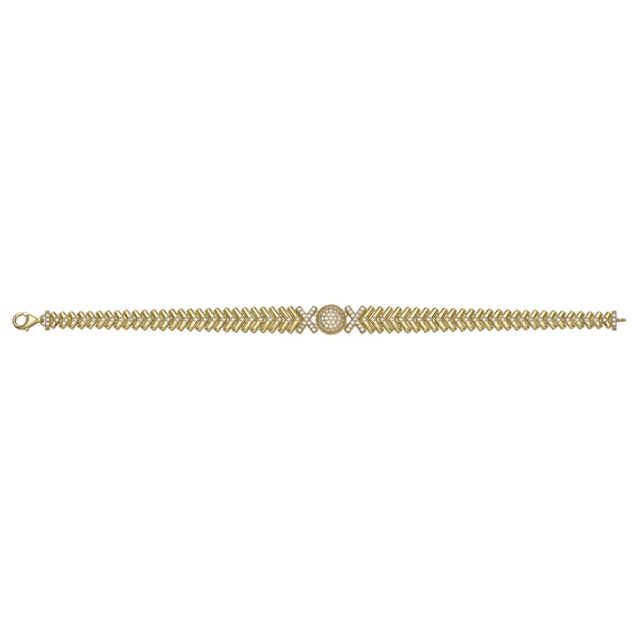 Solid gold herringbone bracelet, 12.16 g — shown square on a plain background.