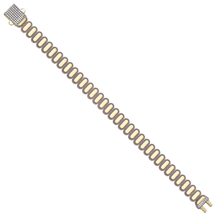 Solid gold fancy link bracelet, 15.95 g — shown at an angle across the frame.